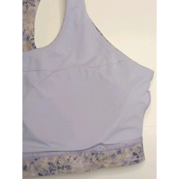 Calme Johnny Was Sports Bra Sz L Endurance Cosmic Purple Print Racer Back - Picture 6 of 11
